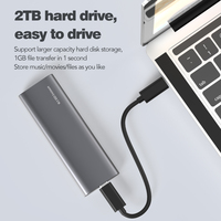 Caja Externa de Aluminio para SSD M.2 NVME/M.2 SATA, Carcasa para SSD SATA y NVME