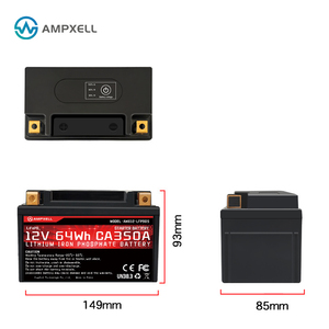 Batterie au lithium rechargeable AMPXELL 12V 5Ah 64Wh CA350A pour moto, remplacement pour YTX7A-BS/YT7B-BS/YTX9-BS/YTZ10S - Product Image 4