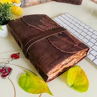 Livre des ombres A5 Vintage cuir Journal cahier arbre de vie en relief Deckle bord non doublé quotidien papier blanc Journal Journal