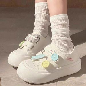 Zapatos de Plataforma con Punta Redonda, Estilo Japonés, Color Blanco, Suela Gruesa, para Mujer, Otoño 2026 - Product Image 2