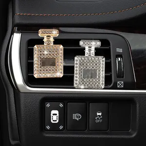 Diamond Perfume Bottle Decor For Car Air Vent Clip Air Freshener In Auto Interior Decoration Car Aroma Diffuser Car Accessories