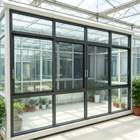 Deioux Neues Design Thermisch Getrenntes Aluminium-Doppelschiebefenster mit Sicherheitsglas für Wohnbauprojekte