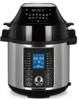 Vente en gros usine : Friteuse à air électrique intelligente et autocuiseur 2-en-1, en acier inoxydable, avec écran LCD, modèle allemand, 6L, best-seller