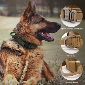 Coleira de Treinamento Personalizada com Logo e Cor para Produtos para Animais de Estimação, Fivela de Metal para Cães Médios e Grandes, Conjunto de Coleira e Guia Tática - Product Image 1