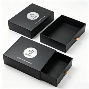 Factory Made Black Matte <b>Drawer</b> <b>Slide</b> Rigid Gift Box Recyclable Custom Logo Size Contact Us For Custom Packaging Solutions - Product Image 3