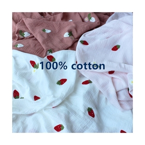 Wholesale <strong>Double</strong> Gauze Embroidery Muslin Fabric <strong>Teddy</strong> <strong>Bear</strong> Muslin Fabric - Product Image 1