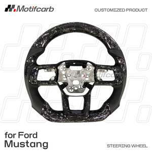 Volant personnalisé en fibre de carbone forgée argentée pour Ford Mustang 7ème génération 2024-2026 S650 Dark Horse GT GTD Shelby Coupé - Product Image 2