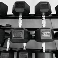 Haltère hexagonal de qualité commerciale, noyau en acier inoxydable massif, 60 kg, poids réglable, entraînement des bras et du corps