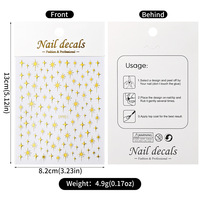 Autocollants pour ongles Explosive Starlight 2D autocollants adhésifs étoiles à quatre branches et croix pour la décoration des ongles DIY en salon