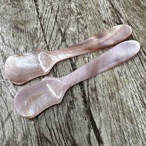 Handcrafted 12 Cm Spatula Mask Spoon Light Weight Luxury <b>Mirror</b> Polished Mother of Pearl <b>Shell</b> - Product Image 2