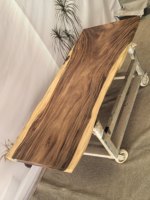 Plateaux de table à manger en bois de Raintree à bords naturels, comptoirs pour la maison, l'hôtel, l'appartement, l'atelier, meubles de salle à manger