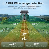 Caméra solaire 4G avec batterie, vision nocturne 2K 3MP, détection de mouvement PIR, IP66, caméra de chasse pour la faune, vision nocturne, GPS intégré