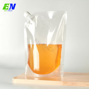 Personalizado bebida saco suco leite chá takeaway sopa saco transparente sucção bocal stand malote líquido - Product Image 6