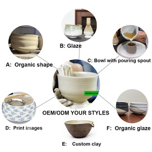 ชุดชามมัทฉะเซรามิกทำมือสีขาวหรือดำแบบญี่ปุ่น รุ่นพิเศษ นมขาวบริสุทธิ์ - Product Image 5