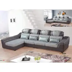 Salas und wohnzimmer möbel sets moderne l förmigen sofa suade stoff tier druck chesterfield-luxus polster - Product Image 1