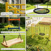 Ensemble de balançoires professionnelles pour enfants, structure en acier durable pour aire de jeux extérieure