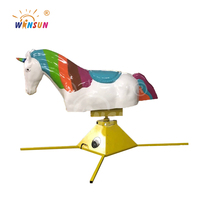 WINSUN WSP-198 Licorne mécanique gonflable fou équitation licorne gonflable de luxe licorne de rodéo avec matelas pour enfants