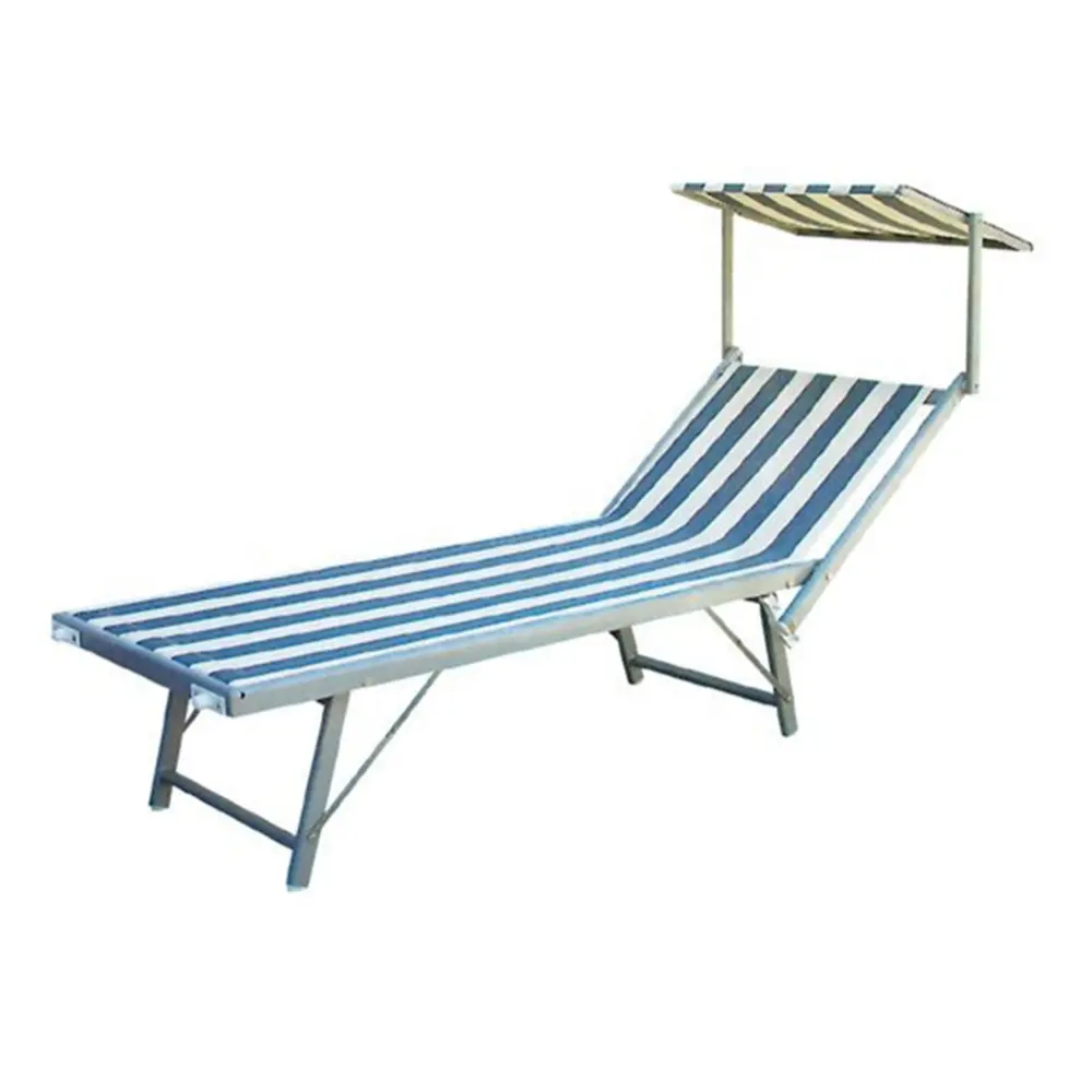 Hotsale Outdoor am Meer Poolseite Aluminium faltbar Strand klappbares Bett Lounge mit Segel Sonnenblende