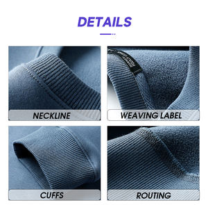 Pull-over noir surdimensionné en coton et polyester imprimé avec logo personnalisé Sweats à capuche décontractés vierges pour hommes - Product Image 5