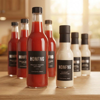 Bouteille en verre pour sauce tomate et sauce épicée, 100ml, 150ml, 300ml, avec couvercle à vis, impression sérigraphique, idéale pour la cuisine - Vente chaude