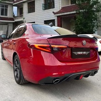 Nouveau diffuseur arrière en fibre de carbone avec feux stop LED pour Alfa Romeo Giulia, kit carrosserie pour pare-chocs 2017-2026