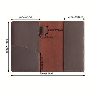 Funda de diario de piel de oveja genuina con ranuras para tarjetas y portalápices Notas de campo y cuadernos de bolsillo Portatarjetas de visita - Product Image 6