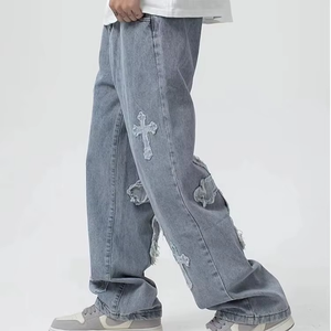 Jeans de Hombre Estilo Hip Hop, Bordados, Anchos y Holgados, Pantalones Vaqueros de Moda Urbana - Product Image 5