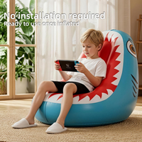 Fauteuil Gonflable Requin Pursuefree pour Enfants – Canapé Portable pour Enfants, Idéal Intérieur & Extérieur – Canapé Animal