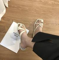 NUEVAS Sandalias de Playa de Moda para Mujer, Sandalias Planas con Punta Cuadrada, Pantuflas