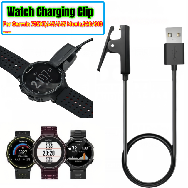 3.3FT 1M USB Charger Cable USB Clip Charging Cable for Garmin Forerunner/Approach/Vivomove/Lily Series Watches
