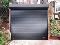Porte de garage à enroulement vertical en alliage d'aluminium, moderne, pour entrepôt, à commande motorisée, résistante à la pluie, imperméable, durable