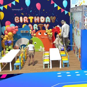 Parco giochi al coperto con labirinto di avventura al Neon LED personalizzato con più scivoli folli, pozzi di palla e aree di arrampicata - Product Image 3