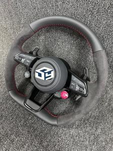 Volant de direction HAILED avec bouton de démarrage S-Line, moitié Alcantara, fibre de carbone, palettes LED pour Audi TT R8 A4 A5 B8 S4 RS6 A6 C7 RS Q5 <span class=keywords><strong>Q6</strong></span> - Product Image 6