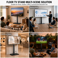 Soporte de TV de Piso Negro Hetek en Oferta, de 37 a 70 Pulgadas, para Sala de Estar, Moderno, de Metal, con Certificación CE, con VESA Estándar 200*100~600*400