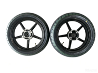 Roues Supermoto avant/arrière de 12 pouces avec pignons et pneus 110/70-12 & 120/70-12 pour kit de mise à niveau de vélo électrique