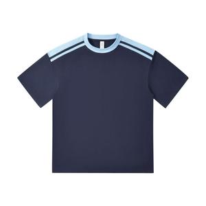 เสื้อยืดเสื้อยืดคอกลมแขนสั้นสำหรับผู้ชายเสื้อยืดคอตตอนเปิดไหล่ตกสีพรีเมียม - Product Image 2