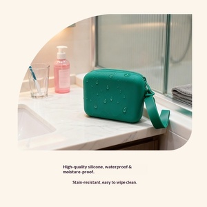Sac de rangement rectangulaire en silicone pour cosmétiques, vente en gros, personnalisable avec logo, pour commandes sur mesure et fournitures pour le commerce de détail - Product Image 6