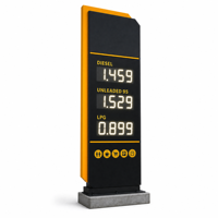 Panneau publicitaire LED numérique autoportant pour extérieur, panneau de prix de carburant LED en aluminium double face pour station-service, panneau pylon OEM