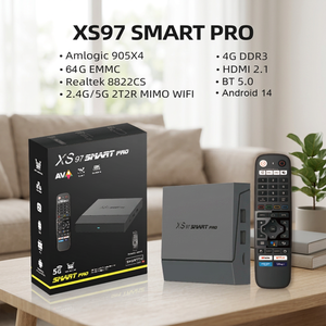 กล่องทีวีอัจฉริยะ XS97 Smart Pro รุ่นสั่งทำพิเศษ แรม 4GB รอม 32GB ระบบปฏิบัติการ Android 14 รองรับ WiFi 5GHz ภาพคมชัดระดับ 4K HDR ชิปประมวลผล Amlogic S905X4 Quad Core - Product Image 1
