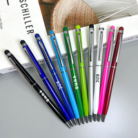 Stylet à bille multifonction promotionnel 2 en 1 de haute qualité avec écran tactile et gravure de logo personnalisé Cadeau personnalisé