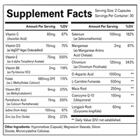 Capsules de soutien à la fertilité masculine OEM, acide D-aspartique, maca, CoQ10, zinc, sélénium, vitamines, complément végétalien à étiquette privée, 60 capsules