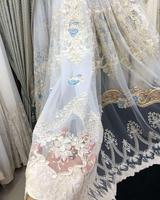 Rideau brodé en tissu transparent de style turc, design le plus récent