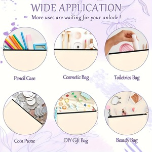 Bolsas de Maquillaje de Algodón con Logotipo Personalizado, Bolsa de Cosméticos Reutilizable de Lona, Bolsa de Lápices Portátil con Cierre, Bolsa para Brochas de Maquillaje - Product Image 2