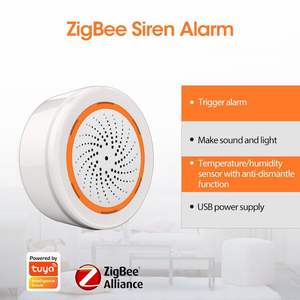 2025 Golden Security Zigbee Wifi Alarma de sirena de luz y sonido interior con cargador USB Tuya o Control de aplicación Smart Life - Product Image 3