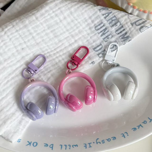 พวงกุญแจหูฟัง 3 มิติ สีแดงสดใส อะคริลิคเคลือบสี งาน DIY เครื่องประดับตกแต่งกระเป๋าเป้สะพายหลัง ฤดูใบไม้ผลิ 2025 - Product Image 3