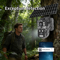 Caméra de chasse solaire intelligente, camouflage, HD, couleur intégrale, 4G, caméra AOV, surveillance sans fil, extérieure, étanche IP66