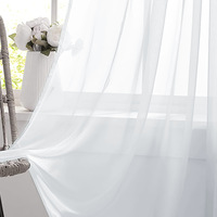 Meikeduo Promotion Rideau en Tulle Perforé Couleur Unie Semi-Opaque Moderne avec Sangle en Échelle pour Salon et Balcon