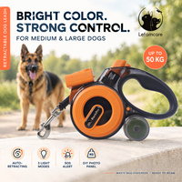 Laisse réfléchissante pour chien avec lampe torche LED SOS 16 pieds pour chiens de grande race, promenade en jardin