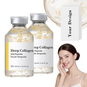 0728 Wholesale Glass Bottle Collagen Hydrating Silk Peptide <b>Serum</b> Luxury Esthetic Grade <b>Face</b> Lifting for Home Use - Product Image 2