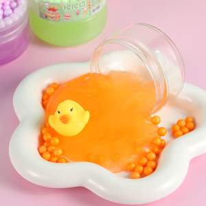 CHENXI Slime interactif pour fêtes, pot double couche, pâte à modeler et slime, 6 couleurs, mignonnes boules anti-stress en mousse animaux, 100% sûr - Product Image 2